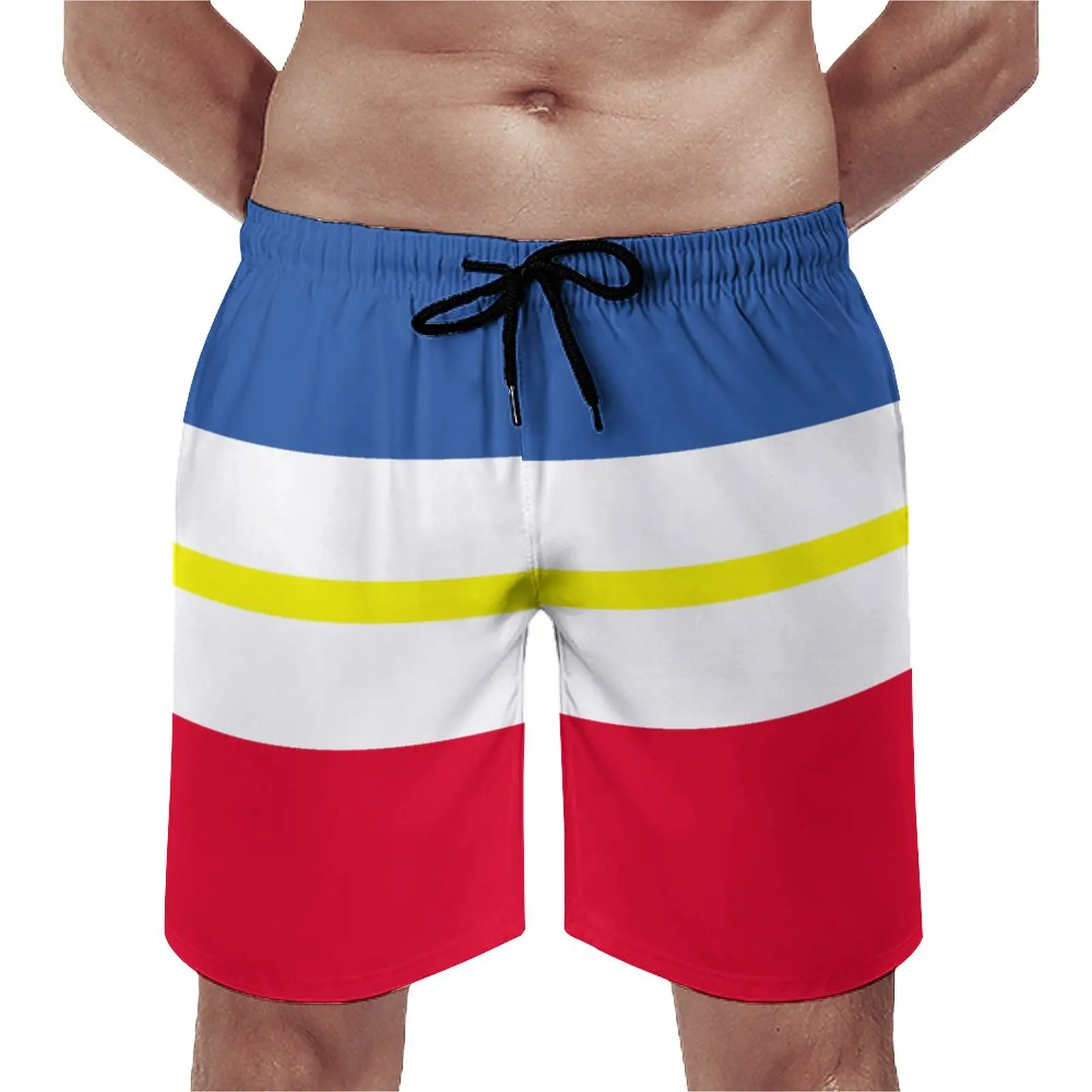 

Anime Men's Beach Shorts Flag of Mecklenburg Western Pomerania Loose Elastic Causal Top Quality Hawaii Pants Basketball Adjustab