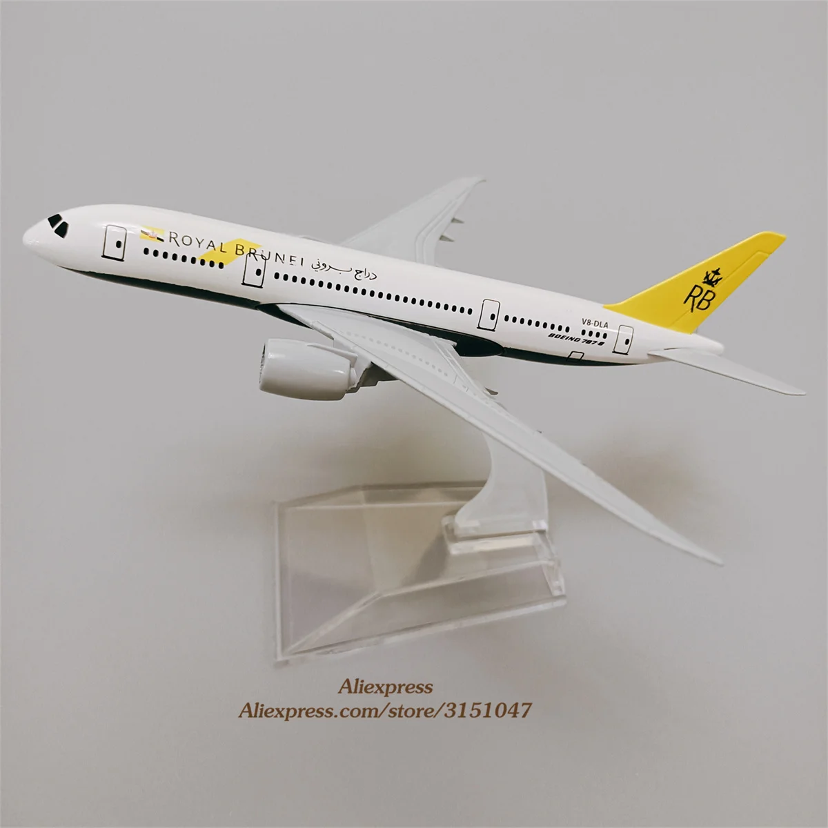 

16cm Alloy Air Royal Brunei RB Airlines Boeing B787 Air Plane Model Aircraft Alloy Diecast Airplane Model w Stand Craft Gift