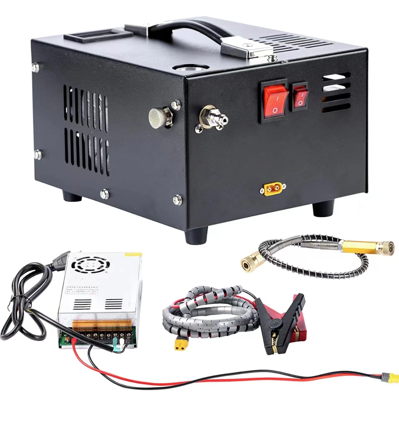 

High Pressure 12V 4500 Psi 300 bar 30mpa Air Automobile Compressor Mini Pump With 220V Transformer Inflator Car