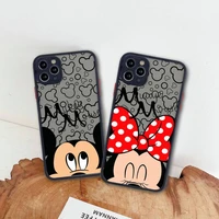 disney mickey mouse and donald duck phone case for iphone 13 12 11 pro max mini xs 8 7 plus x se 2020 xr matte transparent cover