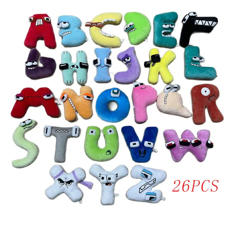 

In Stock 26Pcs Style Alphabet Lore Plush Toys A-Z English Letter Plushies Education Doll for Kids Gifts