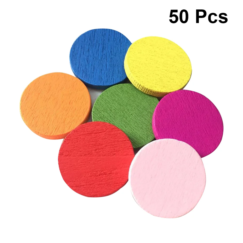 

50pcs Colorful Disc DIY Round Disc Piece Round Counting Color Counting Chips Round Slices