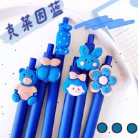 new creative personality push type bullet signature pen black cute klein blue girl heart high value neutral pen wholesale