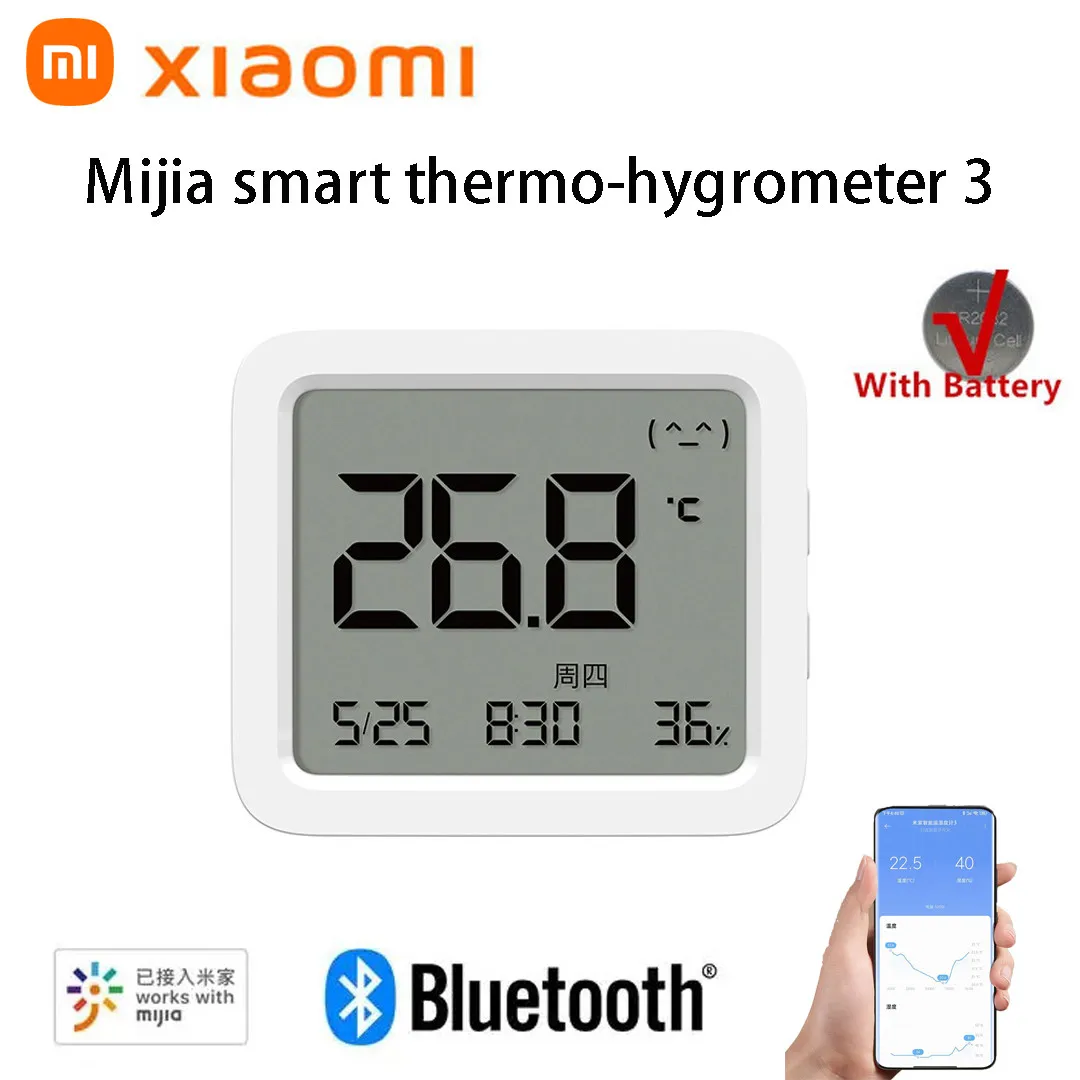 

Xiaomi Mijia Smart Bluetooth Thermometer 3 Big LCD Wireless Electric Digital Hygrometer Temperature and Humidity 3 for Mi Home