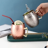 500ml moscow mule cup copper plated cup 304 stainless steel mug cocktail cup fire mug beer mug with handle for office home