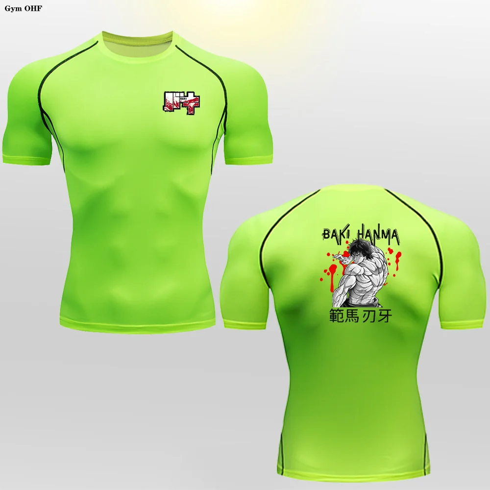 Men's Training T shirt Tight Slow Running Milk Silk Shirt New Printed Casual Fashion Breathable Fast Drying shirts