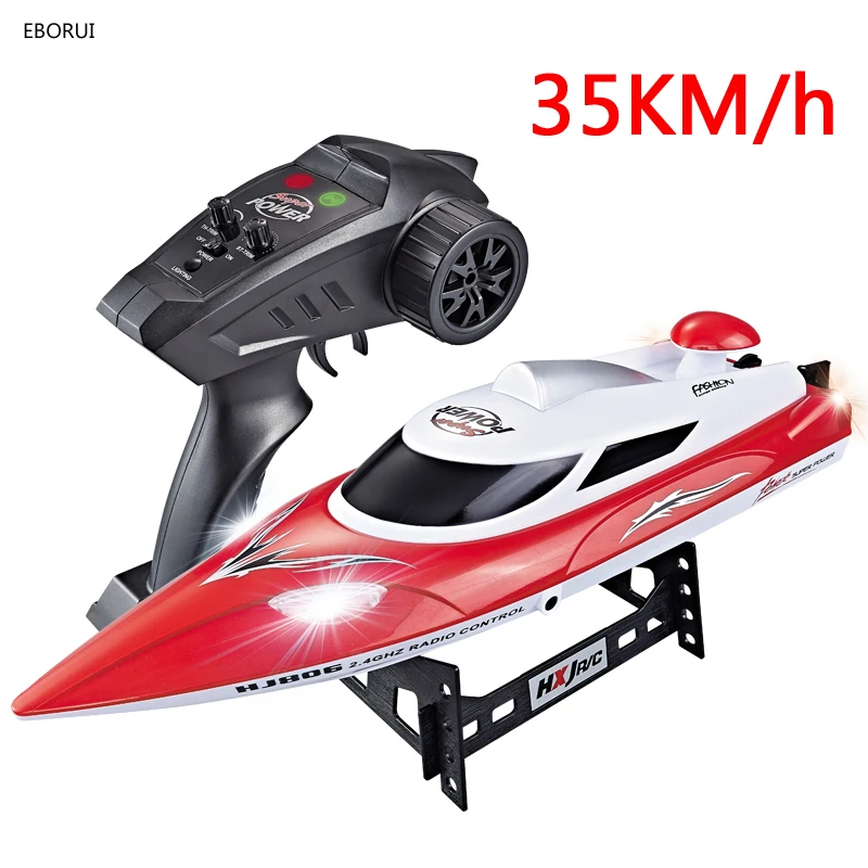 HJ806 RC Boat 47cm 2.4G High Speed Racing Ship Remote Control Speedboat 35Km/h LED Light Competition Rechargeable RC Yacht Toy enlarge
