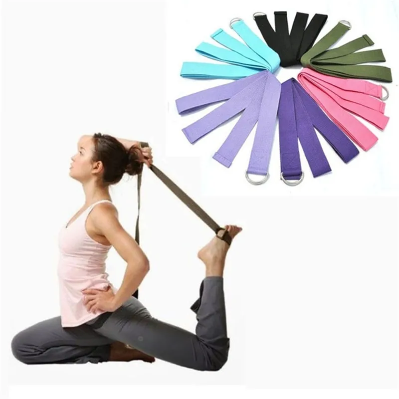 

Cotton Yoga Stretching Strap Yoga Durable Adjustable For Flexibility Gives D-ring Exercise 1.8mx3.8cm Pilates Straps Buckle