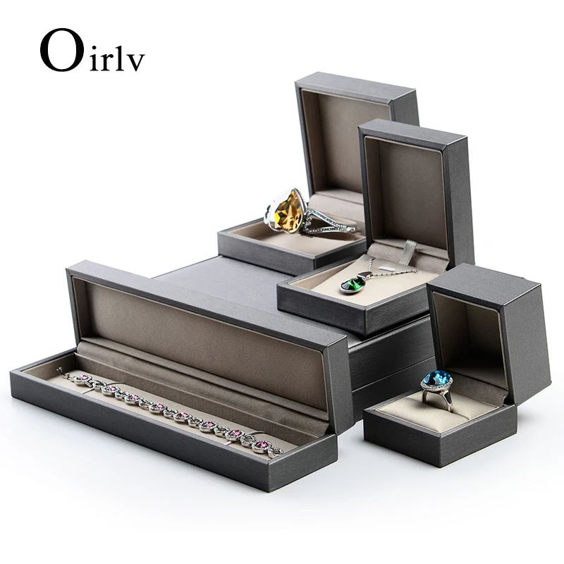 

Серый шкатулка для ювелирных изделий Oirlv, кольцо, подвеска, ожерелье, браслет, высококачественное хранение ювелирных изделий, помолвка, Пода...