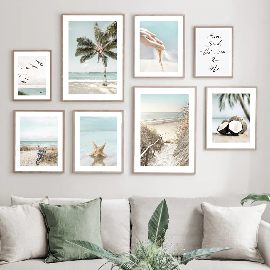 

Coconut Beach Reed Bike Sand Quote Landscape Nordic Canvas PaintingWall Art Posters And Prints Pictures For Living Room Decor