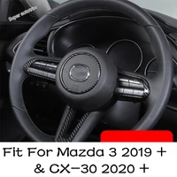 steering wheel button protect patch cover trim center emblem logo frame sequin accessory for mazda 3 2019 cx 30 2020 2022