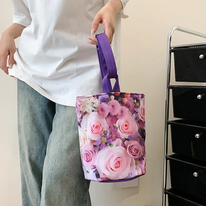 Модная и легкая сумка Холщовая Сумка-мешок милая ручная для бэнто