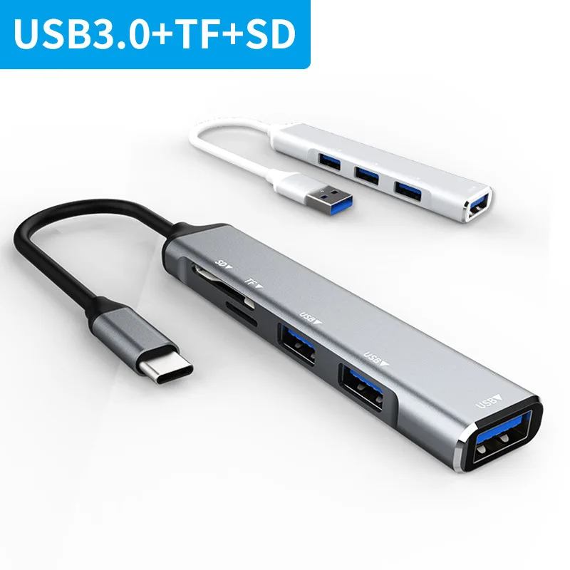 

Type C HUB USB C Splitter Mini Adapt with Card Reader Multi Port with SD TF Ports for Macbook Computer Dockingstation