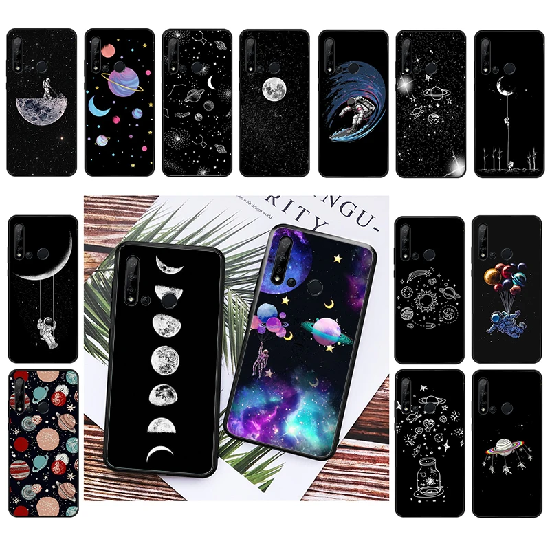 

Moon Astronaut Phone Case For Huawei P50 Pro P30 P40 Lite P40Pro P20 lite P10 Plus Mate 20 Pro Mate20 X