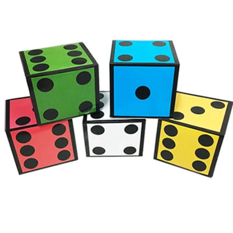 

New Card Dice (5 Dice) Magic Tricks Jumbo Cards To Giant Dice Magia Magician Stage Illusion Gimmick Prop Funny Mentalism