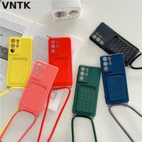 woven card case female for samsung galaxy s21 a21s a31 a51 a71 a32 a52 a22 4g 5g a11 a20 m32 4g a51 a31s s21 s30 silicone covers