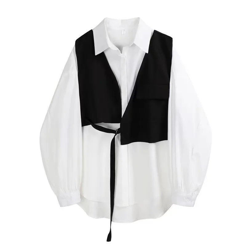Large Big Add Plus Size Women Shirt Blouse Mid-Length Oversize Shirt Clothing Loose Long Sleeve Female Tops Korean Blouses