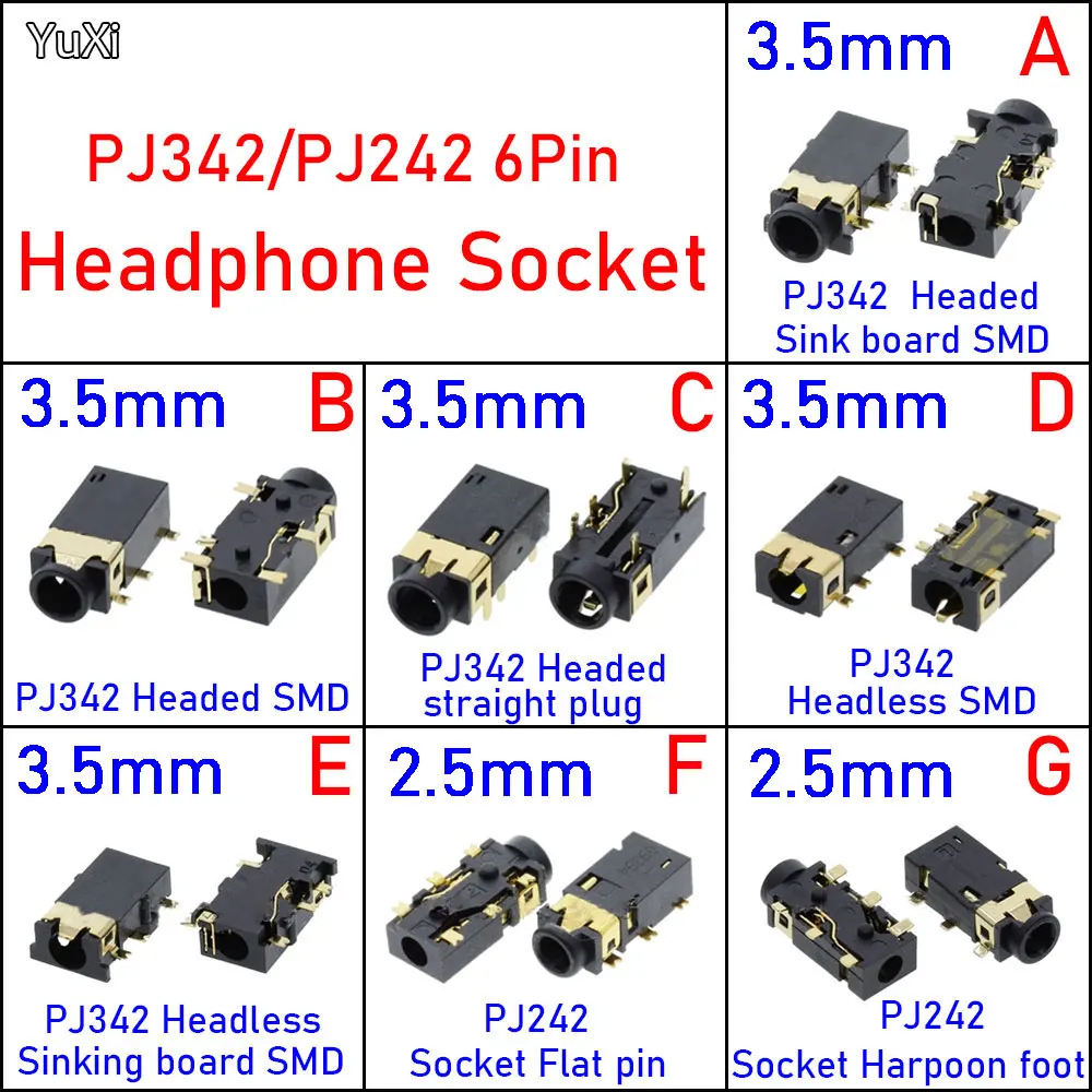 

YUXI разъем для наушников PJ-342/PJ242