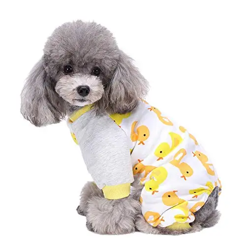 

Dog Clothes Pajamas Cotton Jumpsuit Pajamas Puppy Pajamas Clothes Dog Shirts Pet Jumpsuit Cartoon Dinosaur Horse Duck Pattern