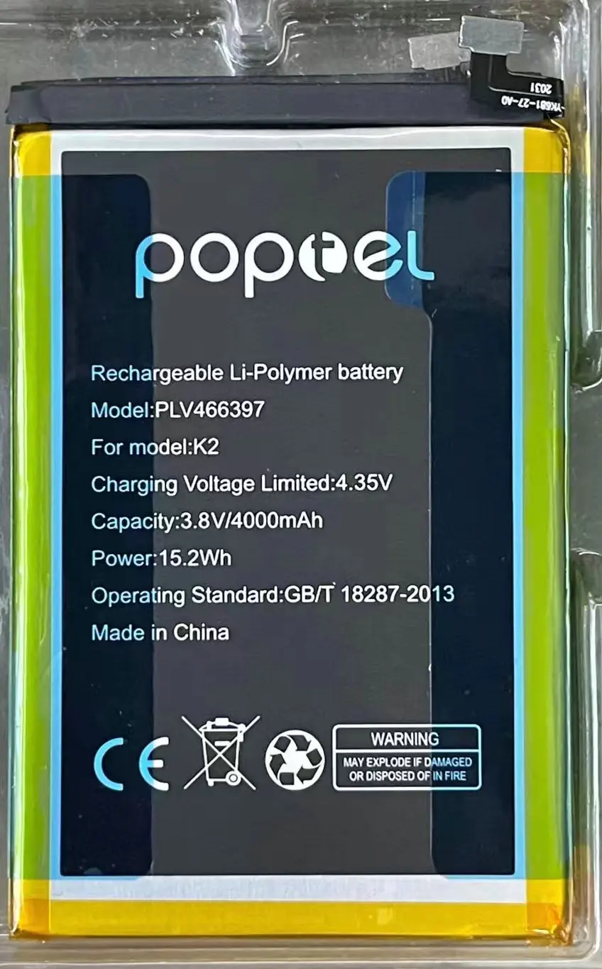 

3.8V New Original PLV466397 Battery For Poptel K2 Mobile Phone 4000mAh