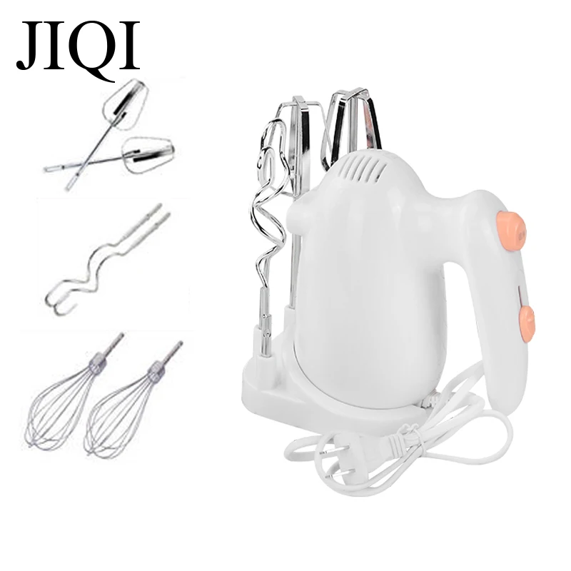 

JIQI Electric Double Whisk Eggs Beater Flour Dough Mixer Food Blender Handheld Automatic Mixing Cream Frother Stirrer Bake Tool
