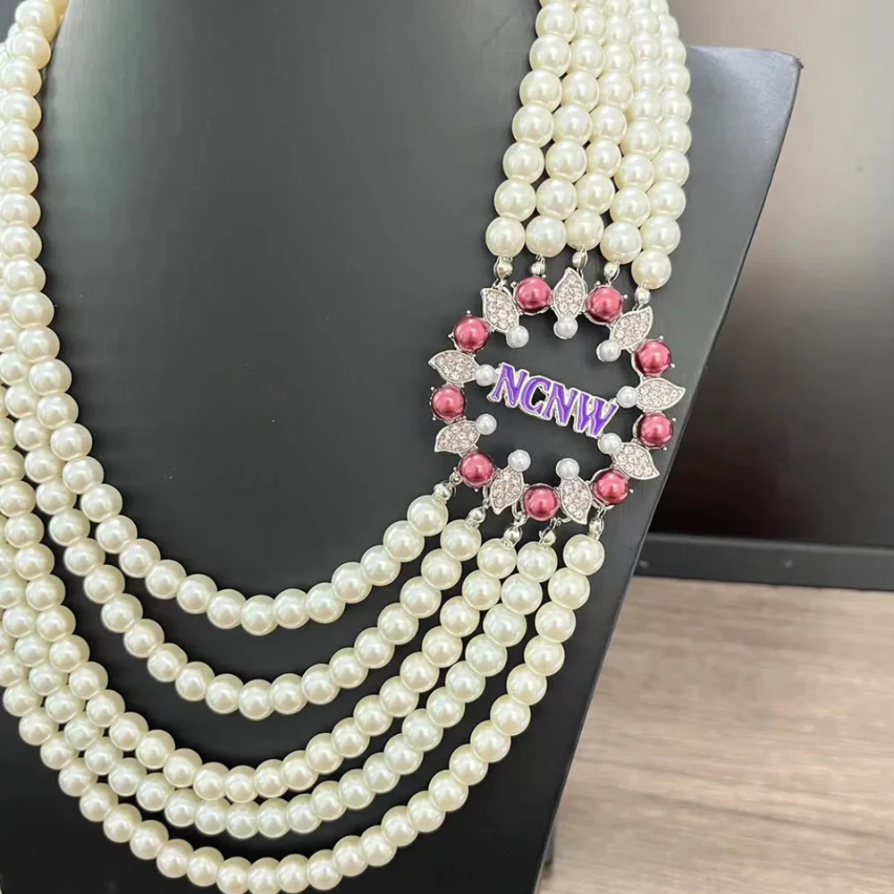 NCNW 5-слойное белое жемчужное ожерелье