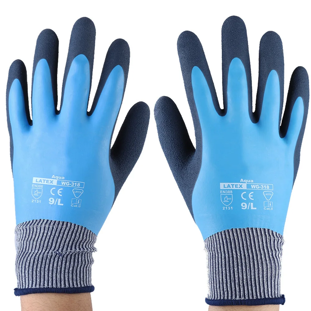 

Latex Nylon Safety Waterproof Skid Resistance Work Gardening Gloves XL
