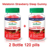 120 pills 2 bottle melatonin gummy pineal gland strawberry flavor sleep improve sleep quality gummy