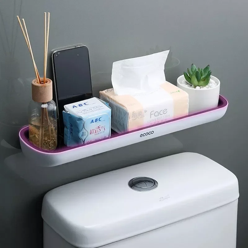

Wall-mounted Bathroom Shelf Toilet Storage Rack For Kitchen Storage Bath Organizer Household Bathroom Accessories Without Drill