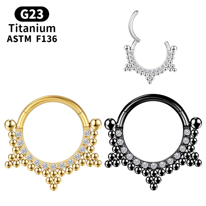 

Piercing Clicker Tragus Helix Cartilage Zircon Industrial G23 Nose Ring Daith Earrings Hinge Segment Sexy Labret Body Jewelry