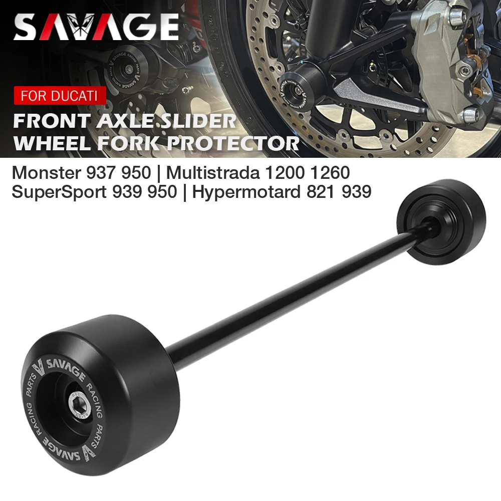 

For DUCATI Monster 937 950 SuperSport 939 Hypermotard 821 848/EVO 1098 Motorcycle Front Axle Slider Wheel Fork Crash Protector