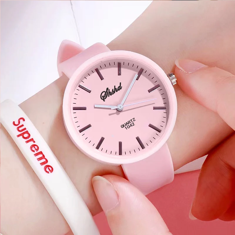 

WOKAI high quality women's fashion minimalist style silicone quartz watch Business Sports student waterproof retro clock 34mm