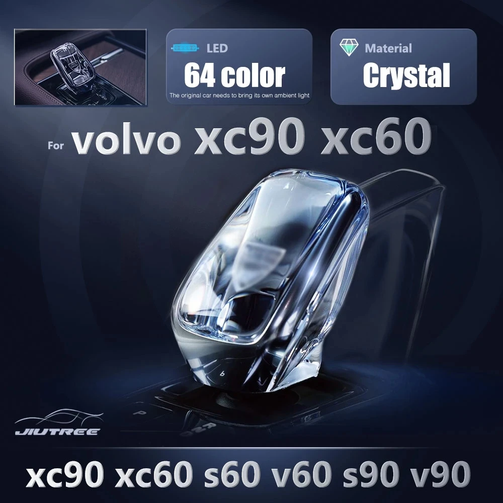 

Для volvo xc60 s60 v60 xc90 s90 v90 2021 2022 модификация рычага переключения передач автомобиля модернизация рычага переключения передач светодиодная кристальная ручка