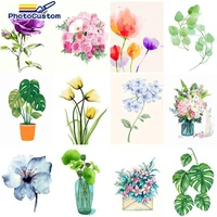 photocustom diy pictures by number flowers kits home decor painting by numbers scenery drawing on canvas handpainted art gift