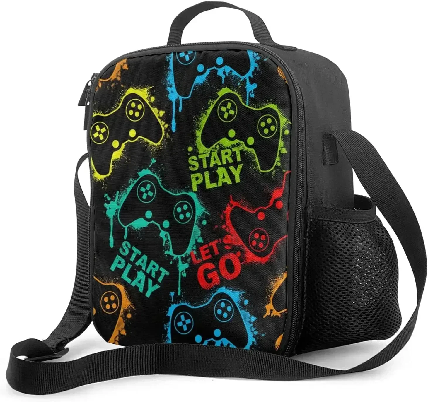 Изолированная сумка для завтрака с контроллером видеоигр многоразовая