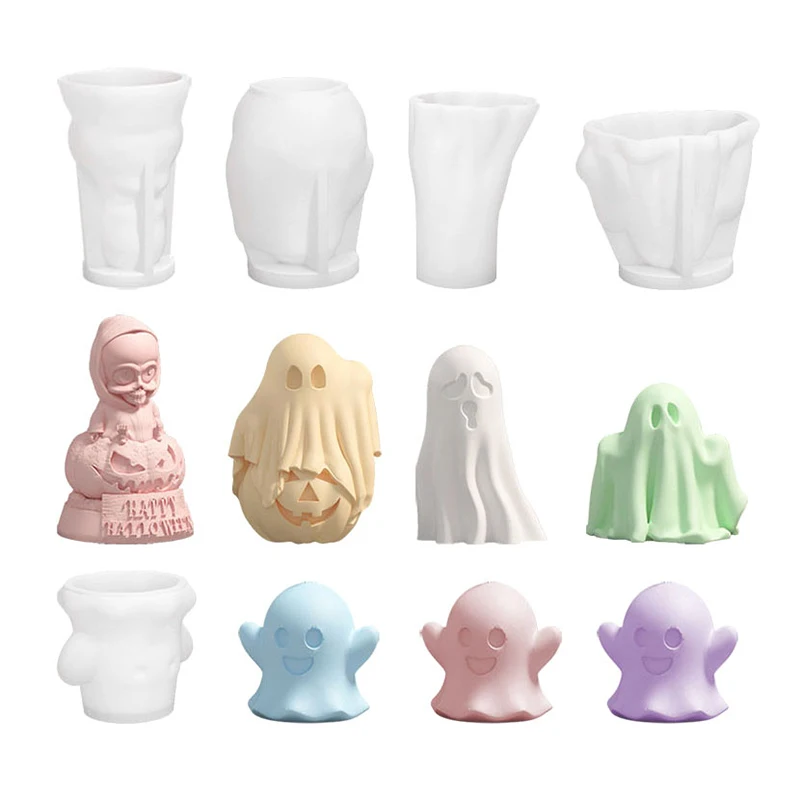 3D призрачная силиконовая форма для свечей мультистильная Хэллоуина ароматное