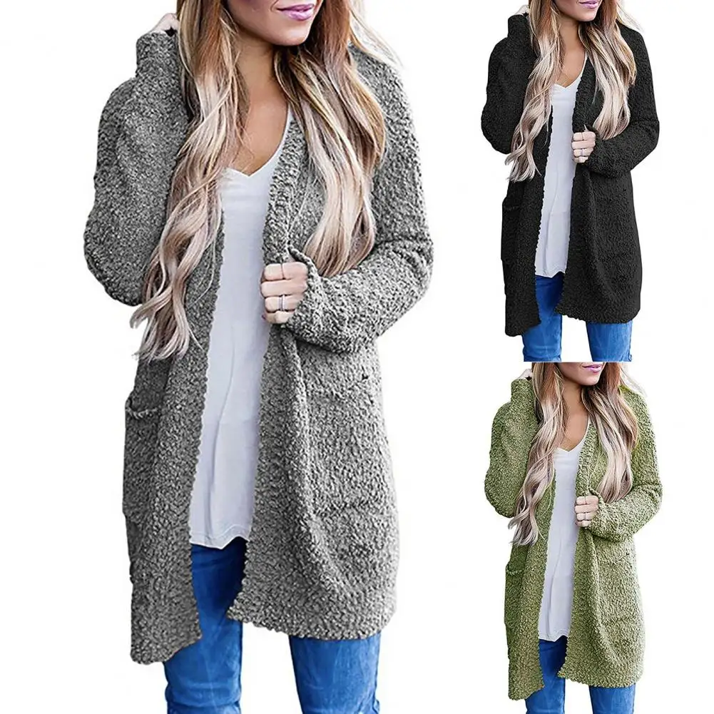 

Women's Cardigan Fashion 2022 Spring Long Sleeve Sweater Coat Solid Open Stitch Loose Casual Knitted Outwear