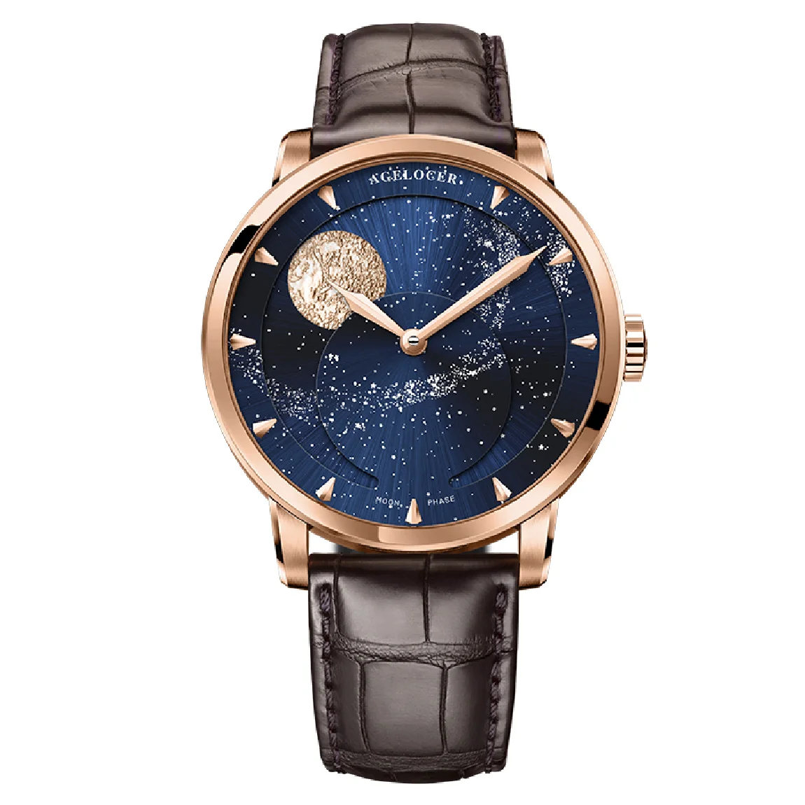 

AGELOCER Switzerland Designer Moon Phase Luxury Watch Top Brand Mens Automatic Sapphire Watches Mechanical Power Reserve 6404D2