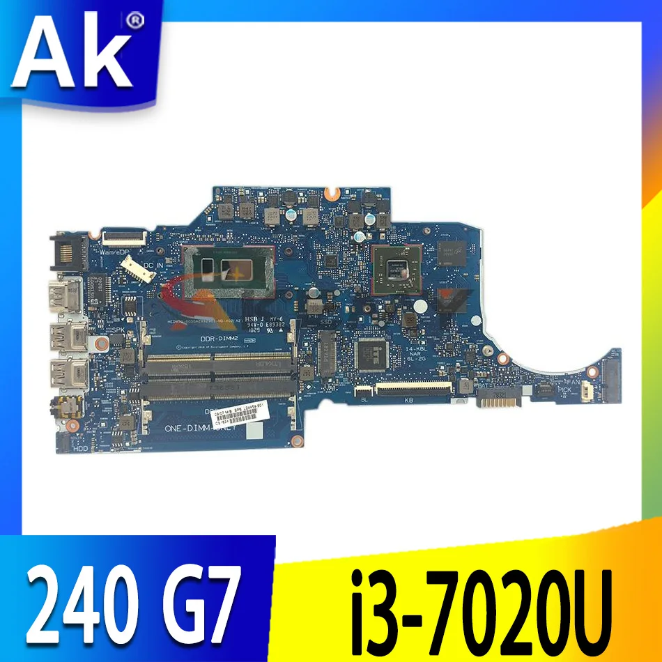 

For HP 240 G7 14S-CR 14S-CF NoteBook PC Motherboard 6050A2992901-MB-A02 L23226-001 L23226-601 i3-7020U CPU