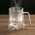 Двойная кофейная чашка, термостойкая и устойчивая к ожогу кружка для напитков в европейском стиле с ручкой, прозрачная чашка для молока, Изолированная стеклянная чашка