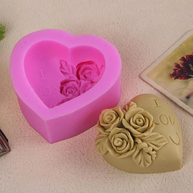 Love Heart Shaped Soap Silicone Mold Fondant Cake Decorating Tools | Дом и сад