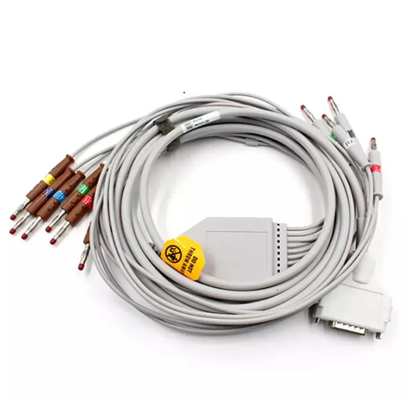 

Для Fukuda Denshi FX-101 FX7102 FX-7202 FX-2111 ECG кабель цельный EKG 10 проводов DB15 Pin AHA Banana 4,0