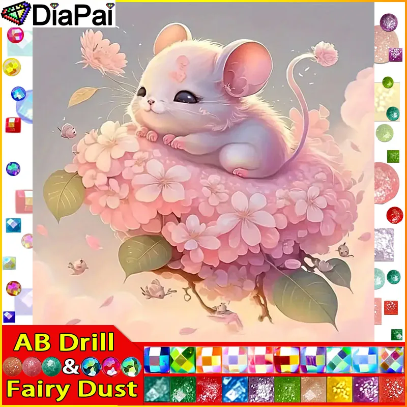 Набор для алмазной вышивки мышь цветок