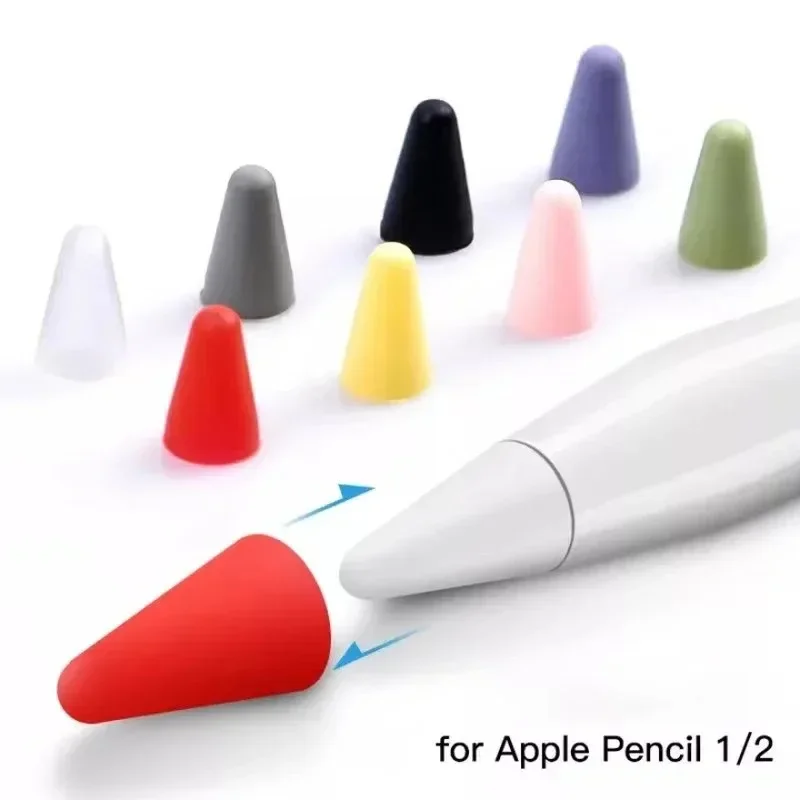 Фото Мягкий силиконовый защитный чехол с наконечником карандаша для Apple Pencil 1-го 2-го поколения, наконечник для сенсорного экрана, колпачок для стилуса для IPencil 1 2 №2