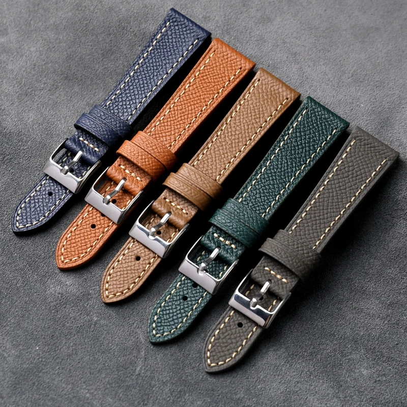 Ремешок для часов ручной работы из телячьей кожи с рисунком ладони Эпсом 18 120 22 мм