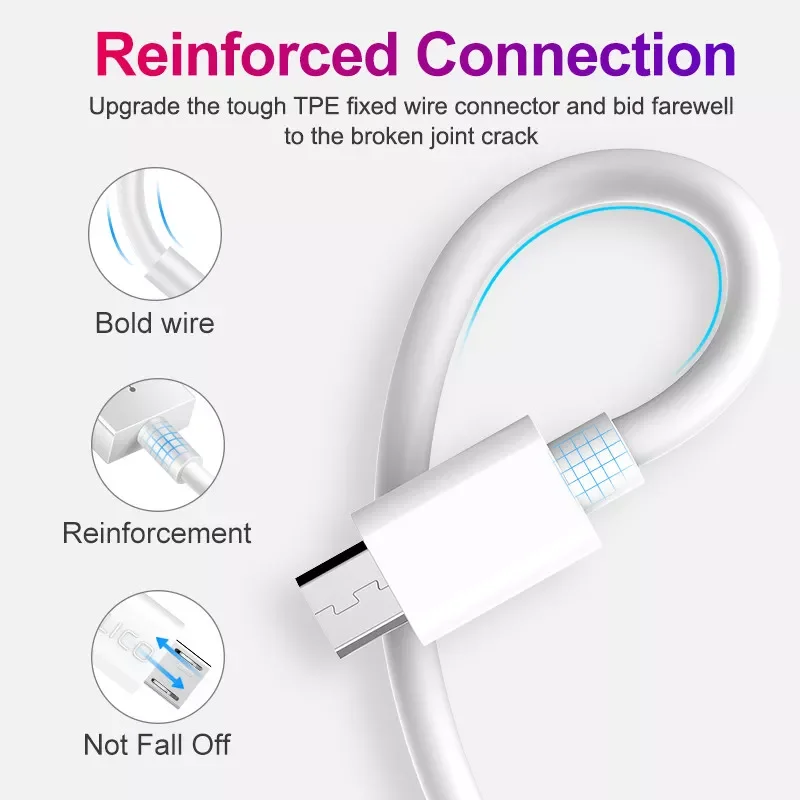 

Hot Sales For Samsung S6 S7 USB Cable Original USB Cable Fast Charging For Redmi 7 7A Note 5 Mobile Phone USB Cable