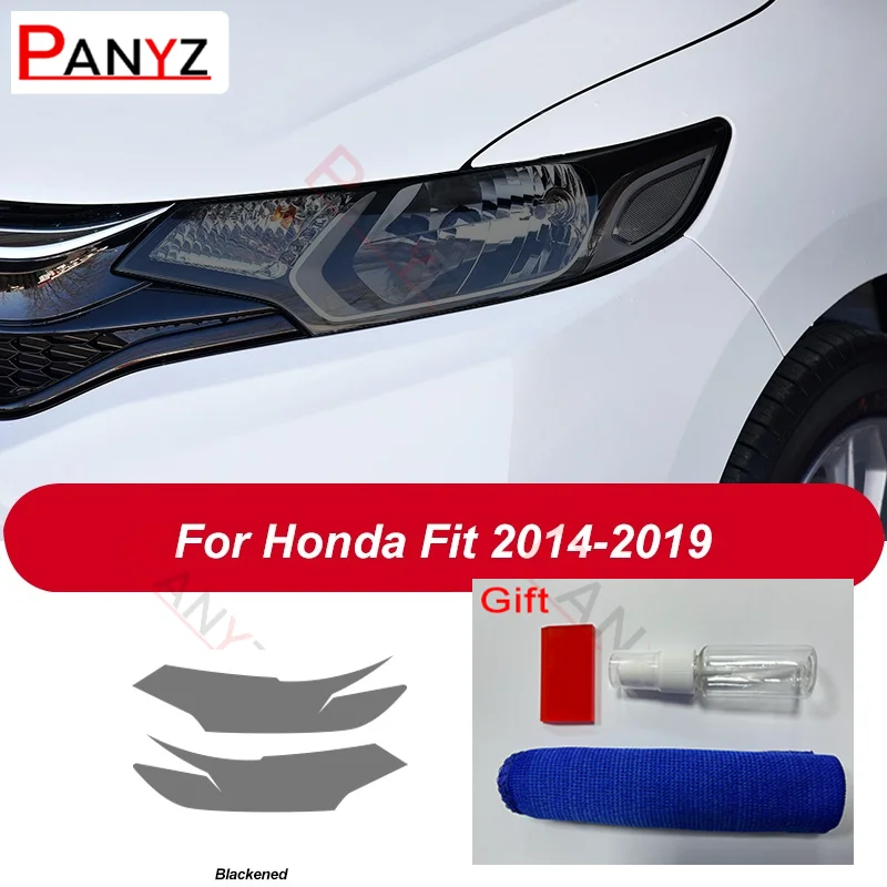 

2 шт. для Honda Fit GK5 Jazz 2014 2015 2016 2017 2019 Защитная пленка для автомобильных фар Прозрачная черная наклейка из ТПУ аксессуары