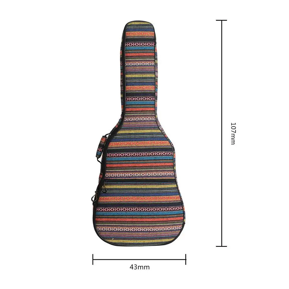 40/41 Inch Waterproof Electric Guitar Case Bag Vintage Knitting Classical Acoustic Guitar Oxford Fabric Backpack Carry Case images - 6