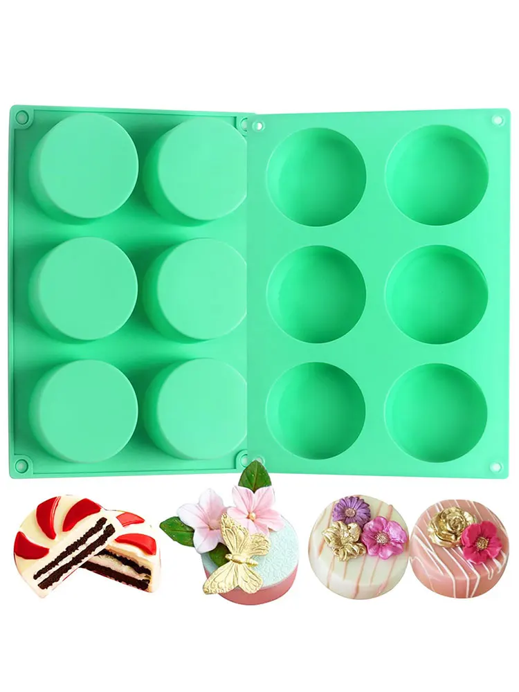 

6-гнезд печенье шоколад силиконовые формы антипригарным круглый цилиндр шоколад формы для желе десерт силиконовые формы выпечки