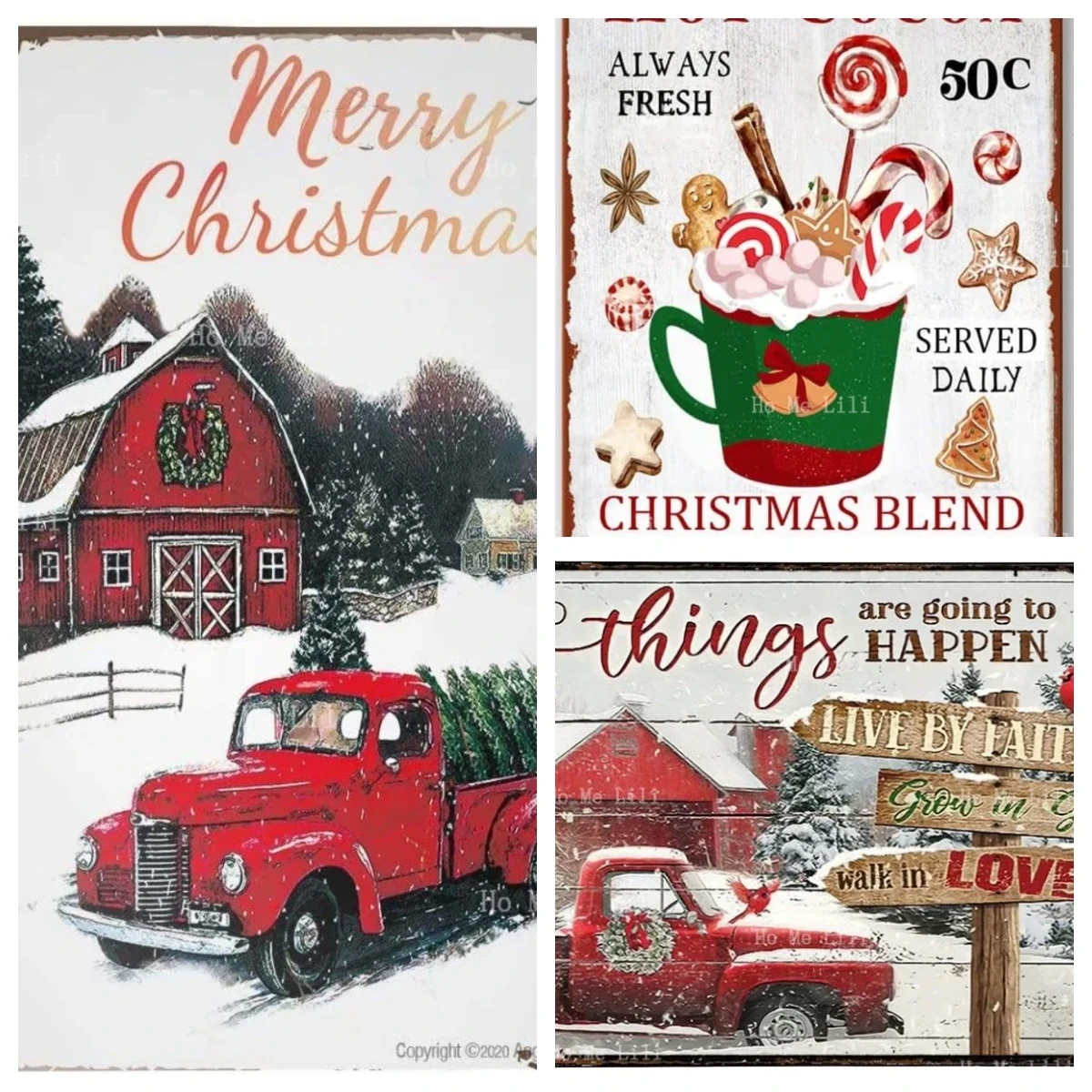 Angeloken Ретро Металлический Знак Винтаж Оловянная Вывеска С Рождеством Для